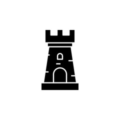 Poster - History, tower icon. Simple glyph, flat vector of history icons for ui and ux, website or mobile application