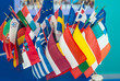 Small flags of the member states of the European Union
