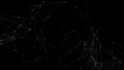 Abstract Futuristic Data Connection beautiful geometric with moving lines, dots and triangles. Plexus fantasy technology. business technology science background loop.