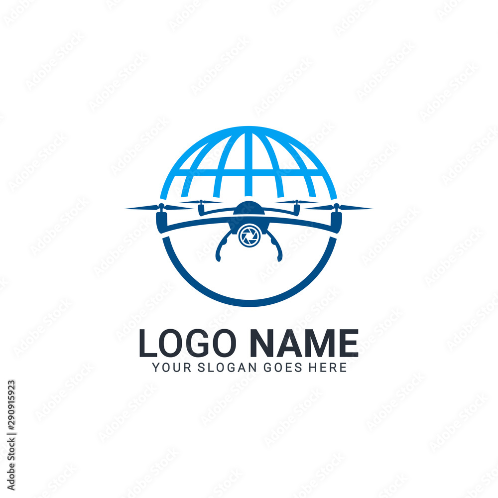 Flying aerial drone logo design. Editable logo design Stock Vector ...