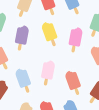 Pastel Color Ice Cream Seamless Pattern