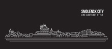 Cityscape Building Line Art Vector Illustration Design - Smolensk City