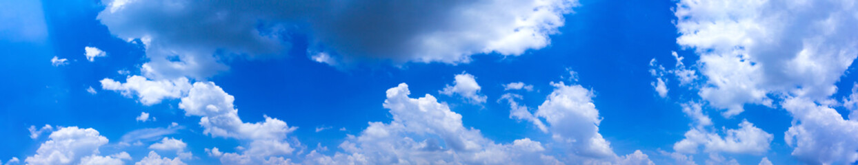 Wall Mural - ฺBlue sky with tiny clouds. Panorama