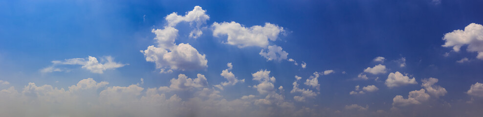Wall Mural - Blue sky with tiny clouds. Panorama