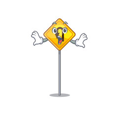 Sticker - Surprised u turn sign with a mascot