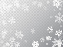 Winter Snowflakes Border Simple Vector Background.
