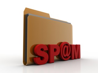Poster - 3d illustration Network community concept .e mail sign spam with folder