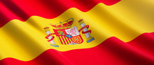 Waving Flag Of Spain - Flag Of Spain - 3D Illustration