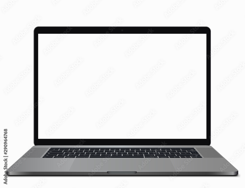 Realisitc laptop with blank screen. Laptop mockup. Vector graphic Stock ...