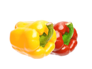 Poster - two bell peppers isolated on white