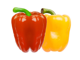 Poster - two bell peppers isolated on white