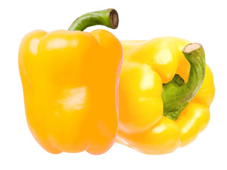 Poster - two bell peppers isolated on white