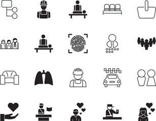  people vector icon set such as: taxi, structure, biometrics, consumerism, computer, basket, wc, privacy, store, organ, transportation, persons, gender, manual, lungs, organizational, lung, log