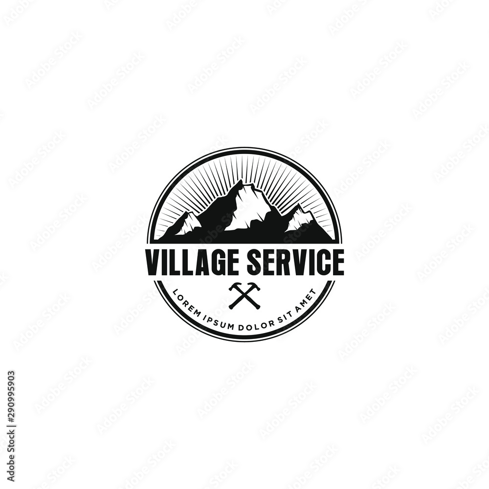 Outdoor mountain nature logo - adventure wildlife pine tree forest ...