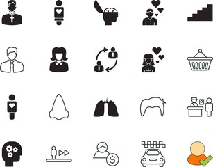  people vector icon set such as: support, choose, cancer, preacher, smell, metal, businessman, headlight, shopper, christian, employee, passage, preaching, confirmation, family, log, plane, voting