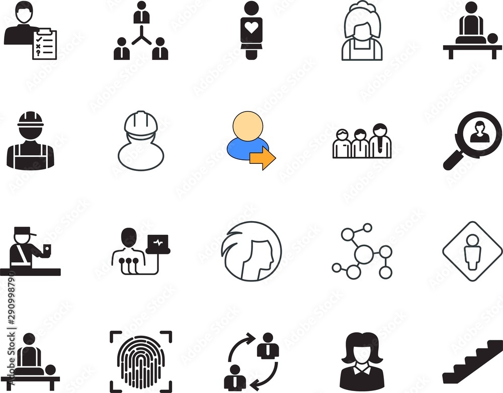 People Encoder Icon people vector icon set such as: personal, checkmark, toilet, wrench ...