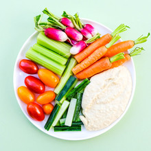 Fresh Vegetable Crudite Platter With Hummus
