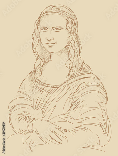 Fotografía Leonardo da Vinci Mona Lisa portrait vector illustration