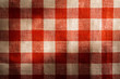 red and white tablecloth background. red and white checked fabric.