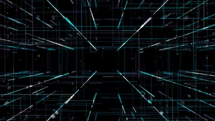Poster - Growing numbers appear and change on a black background. The concept of cryptocurrencies in the stock market.