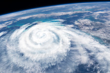Weather Illustration. Hurricane Warning. Tropical Storm. Some Elements Of This Image Furnished By NASA