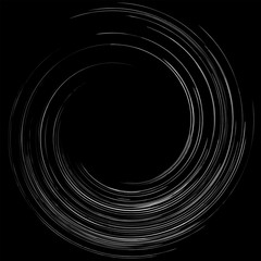 Poster - Detailed twirl, spiral element. Whirlpool, whirligig effect. Circular, rotating burst lines. Whirl radial spokes. Coil, twirl abstract shape