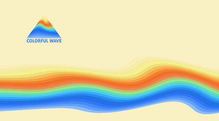 Poster - Template of card with multicolor striped wavy line