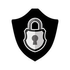 Wall Mural - shield with safe secure padlock vector illustration