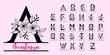 A-Z Monogram split letters with flower