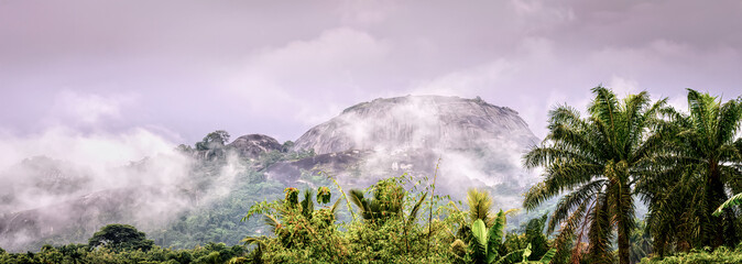 Idanrehills covered in Early Morning Haze