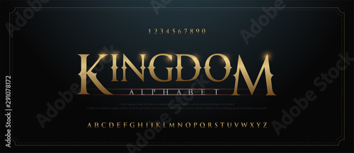 Fotomural Elegant golden alphabet letters font set