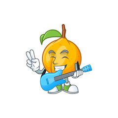 Sticker - With guitar whole nutmeg character cartoon with mascot