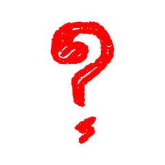 Hand draw Question mark on White background