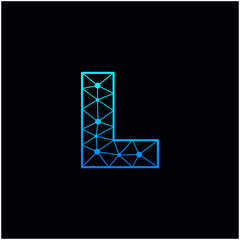 Wall Mural - Letter L Logo Design Template. Network Connection Artificial Intelligence Technology. Technology Digital logo with element dot , circuit, line, chip, concept. network icon, connect concept - Vector