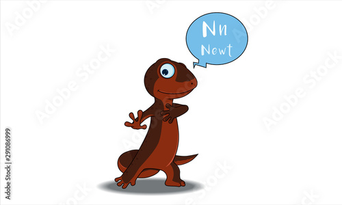 Fotomural newt cartoon with N alphabet