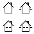Set icons construction home repair, outdoor and indoor works, vector symbol sign materials for indoor and outdoor repair