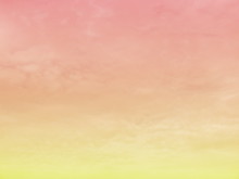 Sky And Cloud Subtle Background With A Pastel Colored Pink And Orange Gradient. 