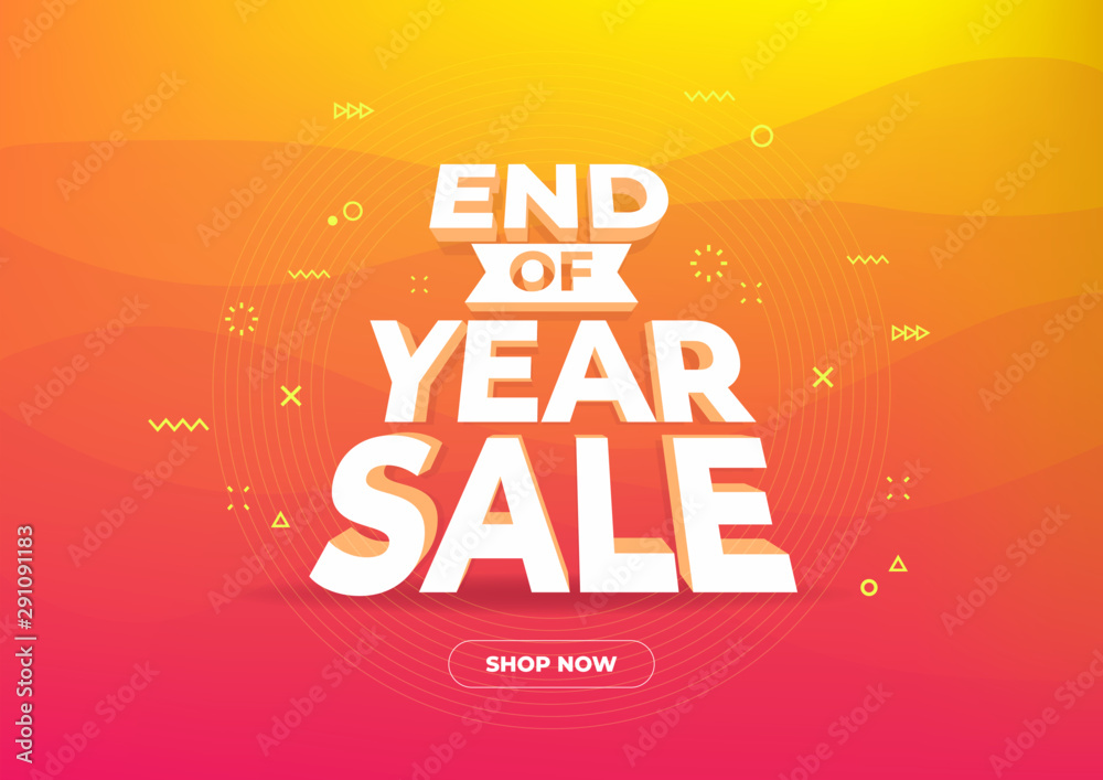 End of year sale banner. Sale banner template design. Stock Vector ...