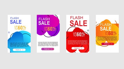 Wall Mural - Dynamic modern fluid mobile for flash sale banners. Sale banner template design.vector illustration