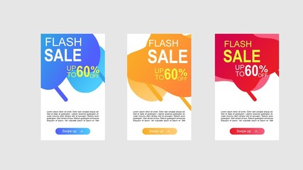Wall Mural - Dynamic modern fluid mobile for flash sale banners. Sale banner template design.vector illustration