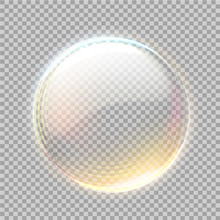 Vector 3d Transparent Sphere With Golden Blick