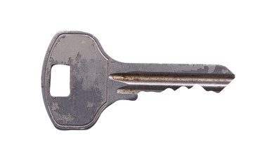 Poster - old key with scratches isolated on a white