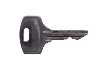 Poster - old key with scratches isolated on a white