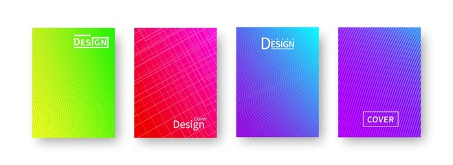 Poster - Trendy, abstract, gradient covers with with falling shadow. Ready covers design for use print. Vector geometric line wave, modern, geometric pattern background design.