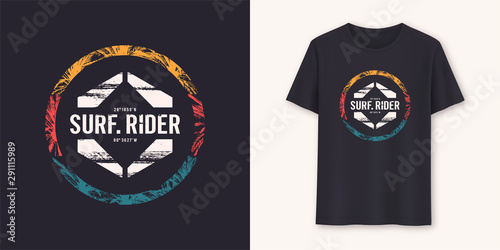 Fotomural Surfrider stylish graphic tee vector design, print
