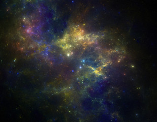 Wall Mural - illustration of a space scene on a dark background.