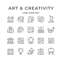 Set Line Icons Of Art And Creativity