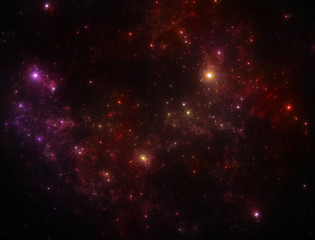 Wall Mural - illustration of a space scene on a dark background.