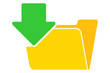 © Bird's - Download folder icon, flat illustration of Download folder, vector icon for web.