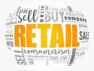 Wall Mural - Retail word cloud collage, business concept background